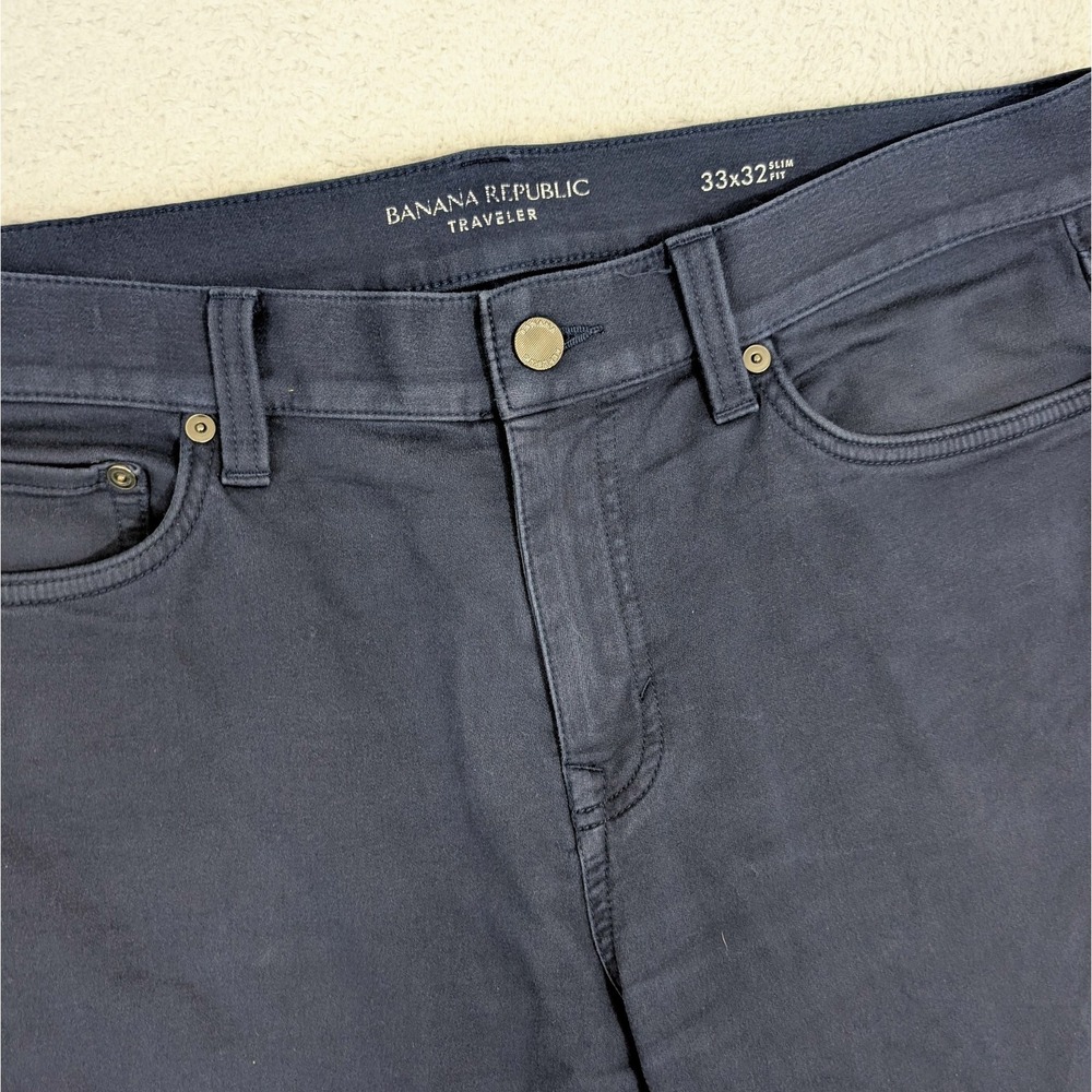 Banana Republic The Traveler Slim Jeans Men's 33x32 Blue Premium Feel Stretch